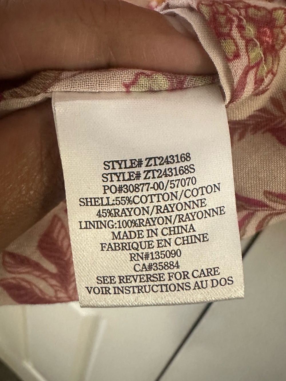 Evereve Z Supply Boho Chic Floral V-Neck Peasant Blouse - Pink Floral Sz Small - Picture 10 of 10